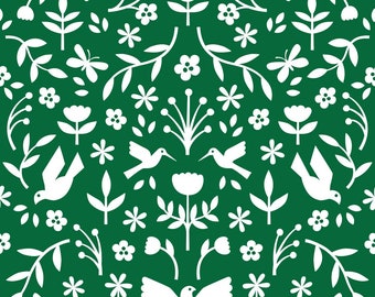 Märchen Tapete zum Aufkleben, Vögel, Hasen, Blumen