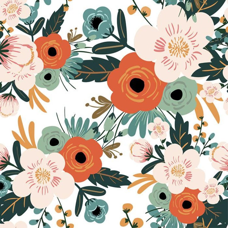 Vintage Floral Removable Wallpaper // Temporary Wallpaper Etsy