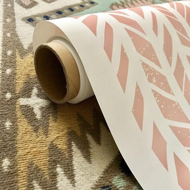 Pink Herringbone Removable Wallpaper // Temporary Wallpaper // Etsy
