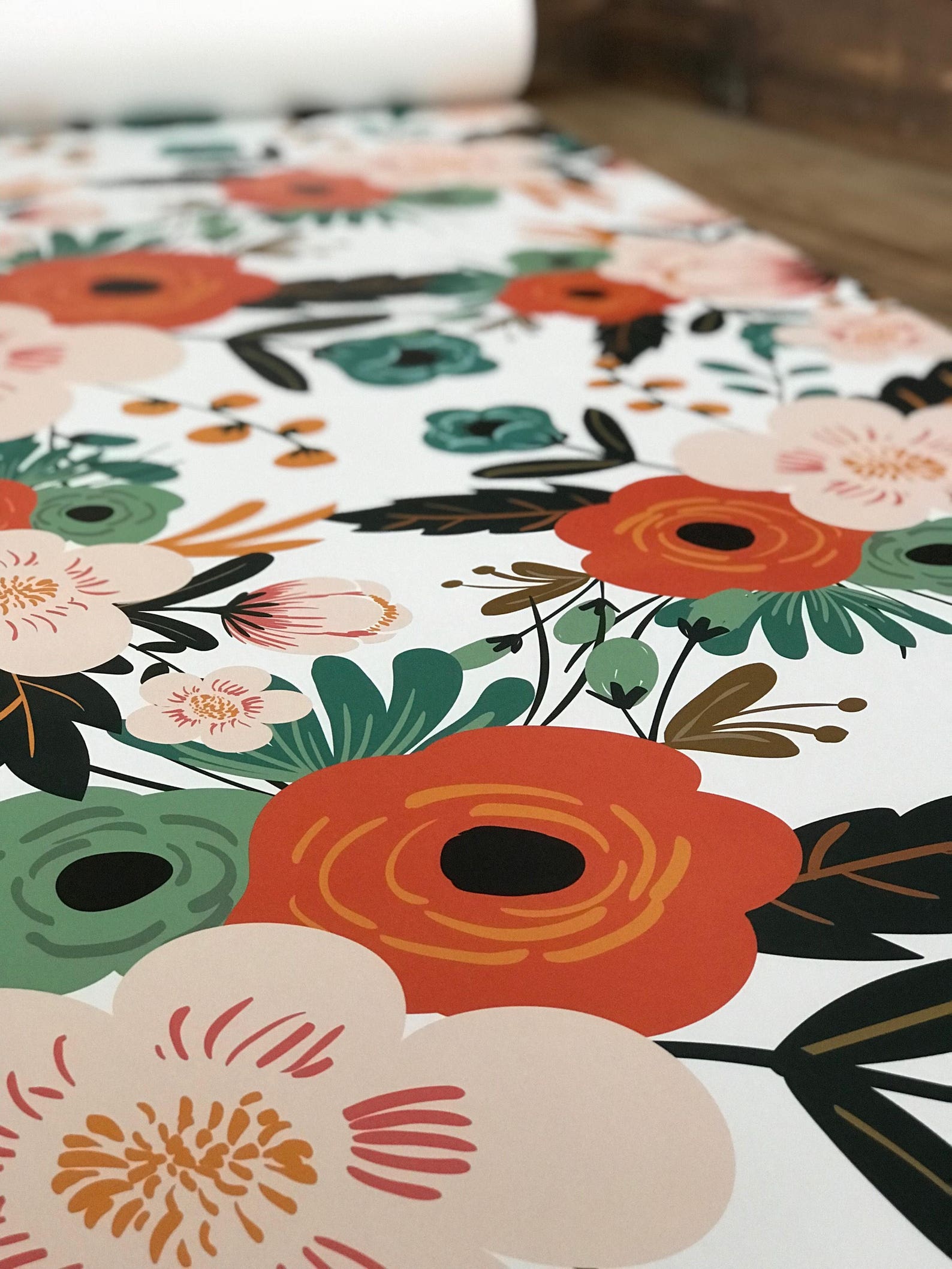 Vintage Floral Removable Wallpaper // Temporary Wallpaper Etsy