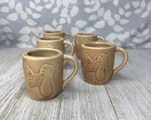 Japan Mini Mug Sake Tea Espresso Cup Dog Ceramic Drink Set Vintage
