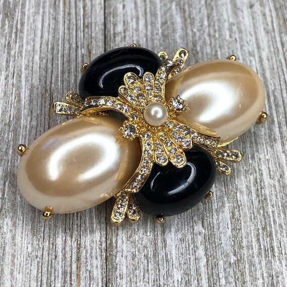 Joan Rivers Faux Pearl Clear Crystal Rhinestone Ca