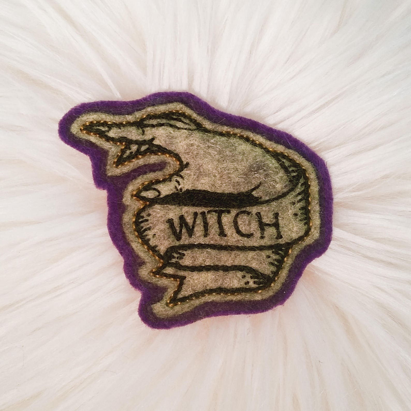 Hand Embroidered Witch Hand Patch Sew on Patch, Textile Art, Hand