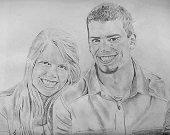 Portrait of Couple, Custom Couples Portrait, Personalized Couples Portrait, Couples Drawing, Custom Wedding Gift, Wedding Portrait