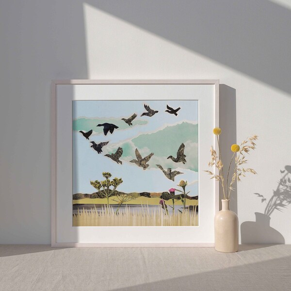 Flying Birds Wall Art Etsy UK