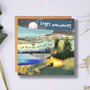 Anniversary Card, Love you to the Moon and Back, Happy Anniversary, Sleeping Under the Stars, Camping