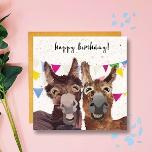 Buon Compleanno Bestie Biglietto Di Compleanno Asini Carta Etsy