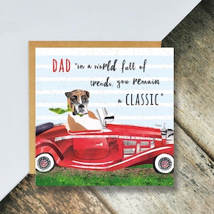 Birthday Dad, Father's Day Card, Classic Car Card, Happy Birthday Card