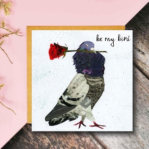 Pigeon Love Card, Sassy Pigeon, Casanova Pigeon Card, Pigeon Valentines Card, Pigeon Anniversary Card, Romantic Pigeon Card, Be My Bird