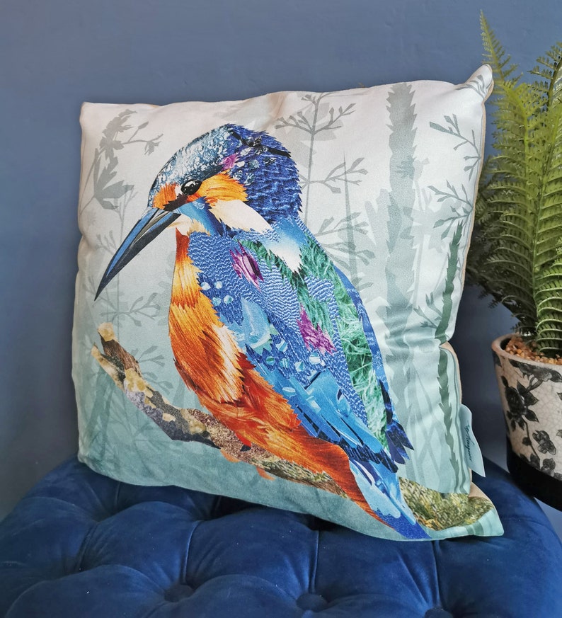 Kingfisher Cushion Fibre Filled Pad OR Cover Only Faux Etsy