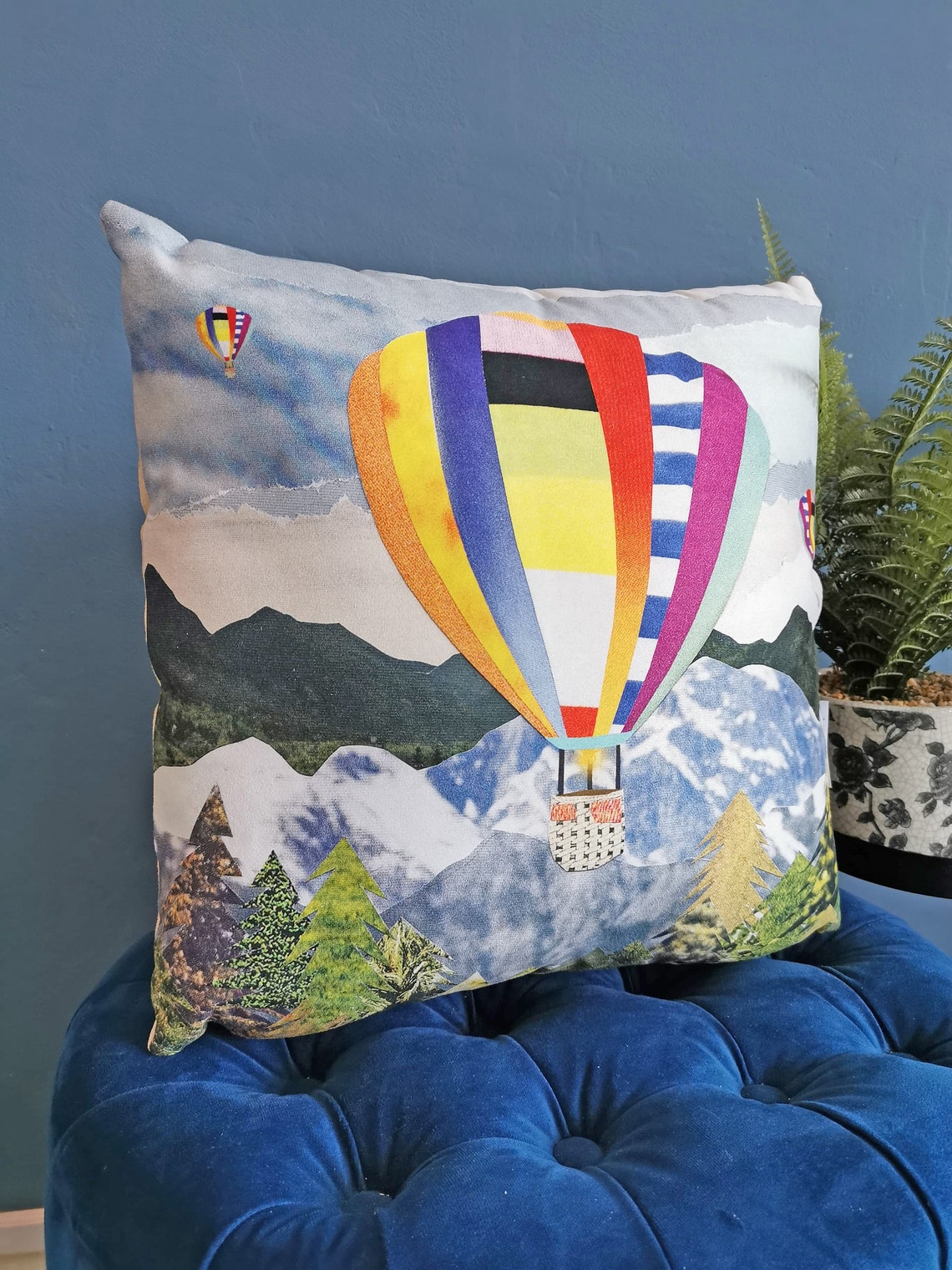 Hot Air Balloon Cushion Fibre Filled Pad OR Cover Only Faux Etsy