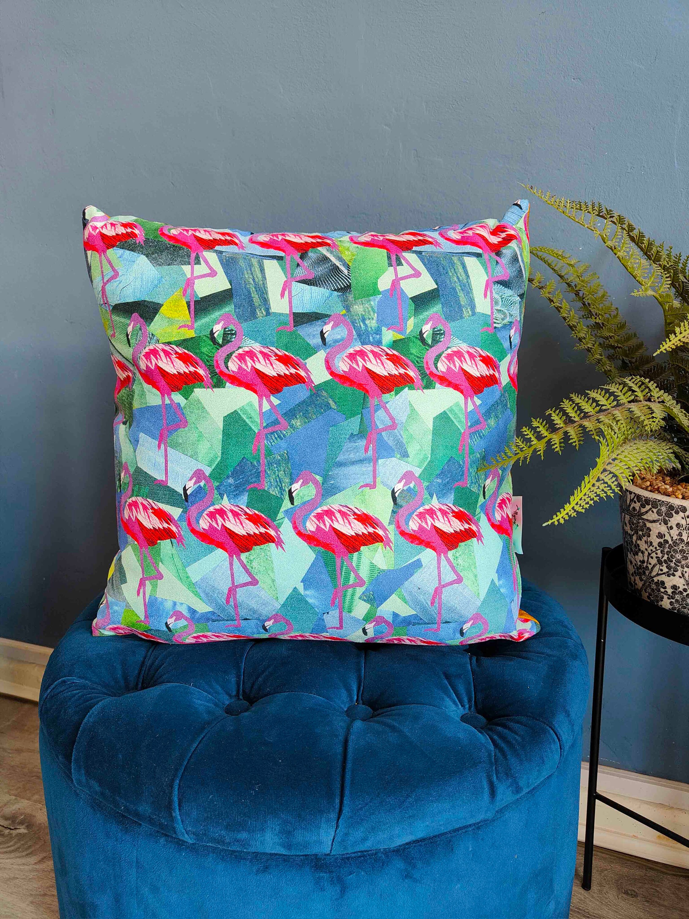 Tropical Flamingo Cushion Faux Suede 45cm Cushion Cover OR Etsy UK