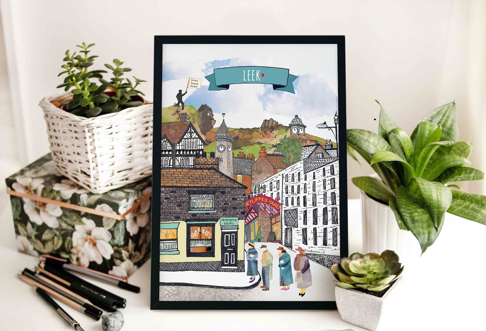 Leek Staffordshire Print Oatcake Shop Oatcakes the Winking Etsy Sweden