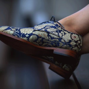 Blue Brocade Brogue