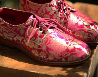 Pink Brocade Brogues