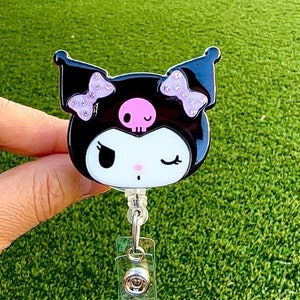 SALE !! Kawaii HK Kitty Cat Friend Bling Cute Cartoon  Retractable ID Badge Reel - Doctor / Nurse / Medical Worker / Coworker Badge Reel