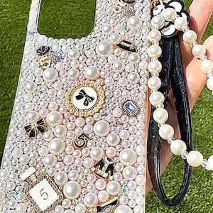 Handmade Blinged Out pearls Rhinestones Cell Phone Case bling bling