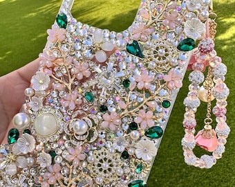 Handmade Blinged Out Glass Rhinestones Cell Phone Case bling bling