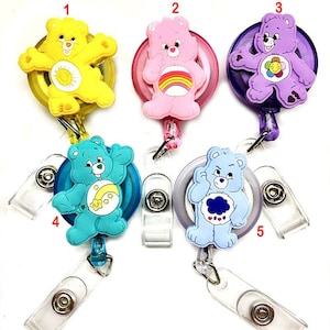 SALE !!!!! 1 pc Cute Bear Cartoon Character Retractable ID Badge Reel - Doctor / Nurse / Teacher Badge Reel Badge Belt Clips