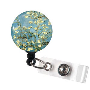 SALE !!!! Art Photo Retractable ID Badge Reel - Alligator Swivel Clip ID Badge Holder - Teacher Nurse Badge Clips - Best Gift Idea