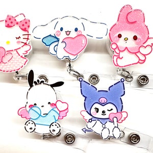セール!!!!! かわいい漫画キャラクターの引き込み式IDバッジリール1個 - 医師/看護師/教師のバッジリールバッジベルトクリップ