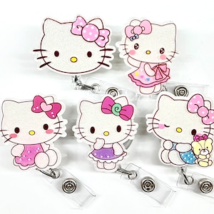 セール!!!!! 1個 かわいいかわいい子猫漫画格納式IDバッジリール - 医師/看護師/教師バッジリールバッジリール m
