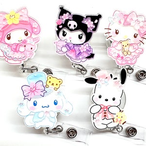 SALE !!!!! 1 pc Cute Cartoon Character Retractable ID Badge Reel - Doctor / Nurse / Teacher Badge Reel Badge  Clips