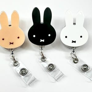 Sale!!! Bunny Cute Cartoon Character Retractable ID Badge Reel - Doctor / Nurse / Medical Worker / Coworker Badge Reel