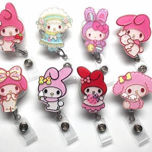SALE !!!!! 1 pc Cute Bunny Cartoon Character Retractable ID Badge Reel - Doctor / Nurse / Teacher Badge Reel Badge Belt Clips