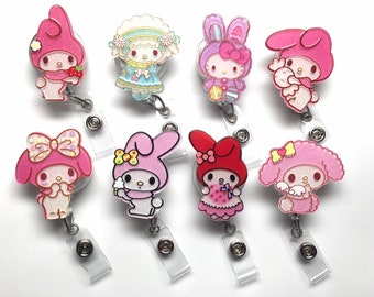 SALE !!!!! 1 pc Cute Bunny Cartoon Character Retractable ID Badge Reel - Doctor / Nurse / Teacher Badge Reel Badge Belt Clips