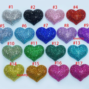 1 pc Fully blinged Heart Rhinestone Flat Back resin for your projects