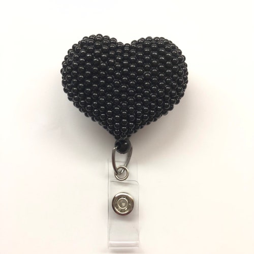 Bling Black Owl Crystal Retractable ID Badge Reel - Rhinestone Holder With Alligator Clip