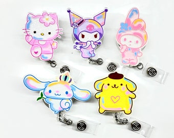 SALE !!!!! 1 pc Cute Cartoon Character Retractable ID Badge Reel - Doctor / Nurse / Teacher Badge Reel Badge Belt Clips