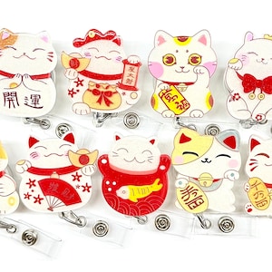 セール!!!!! 1個 かわいいかわいい子猫漫画格納式IDバッジリール - 医師/看護師/教師バッジリールバッジリール m