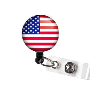 VERKOOP !!!!! Patriottische 4 juli Amerikaanse vlag intrekbare ID-badge haspel ID-badgehouder - badge leraar cadeaus verpleegkundige collega - bloemen