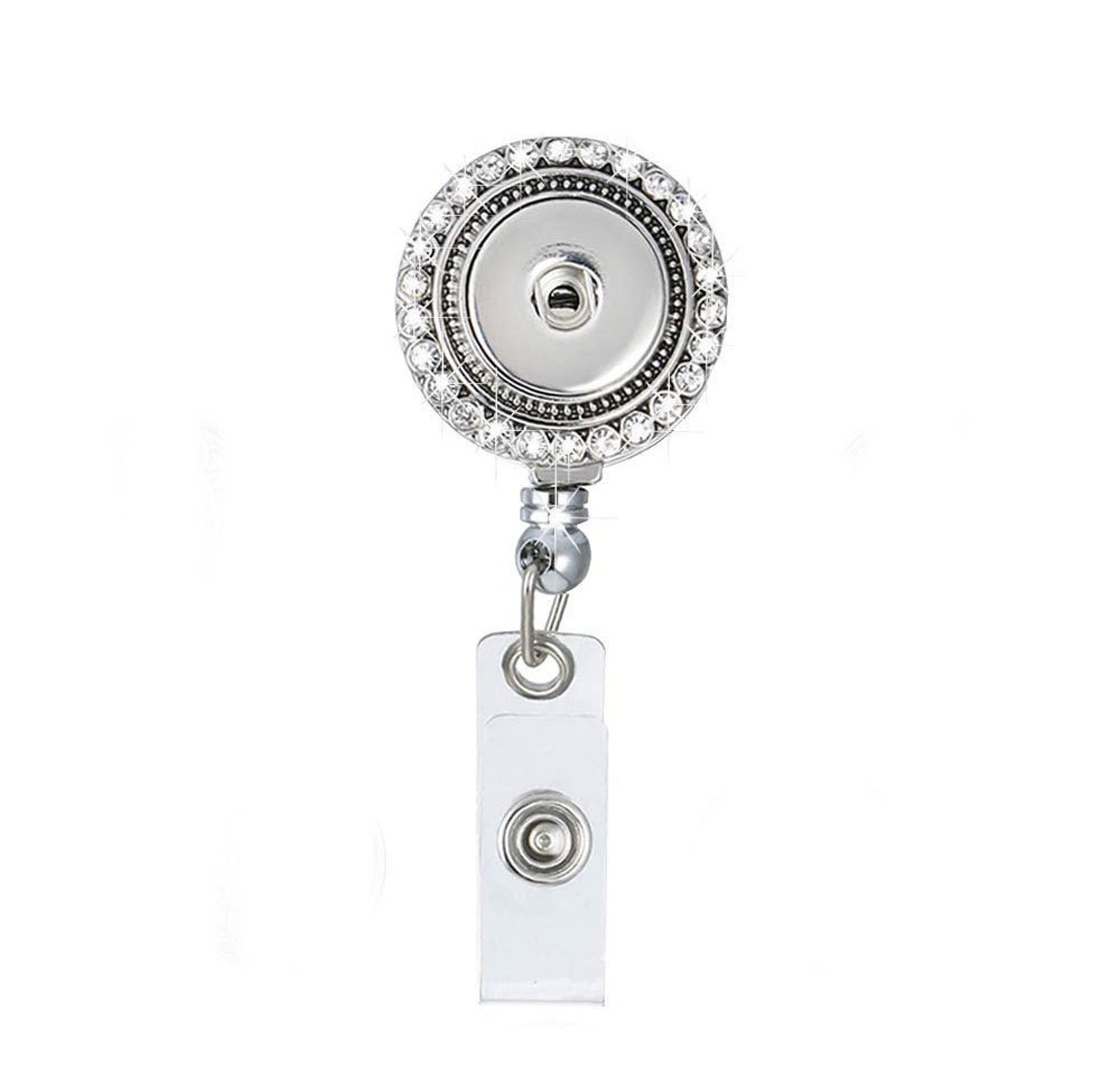 Snap on Retractable ID Badge Reel Interchangeable Jewelry With Etsy