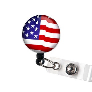 VERKOOP !!!!! Patriottische 4 juli Amerikaanse vlag intrekbare ID-badge haspel ID-badgehouder - badge leraar cadeaus verpleegkundige collega - bloemen
