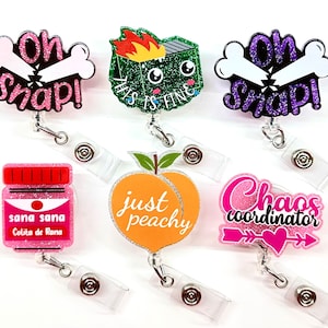 SALE !!!!! 1 pc Medical Glitters Scrub / Pill Retractable ID Badge Reel - Doctor / Nurse / healthcare provider Badge Reel Clips