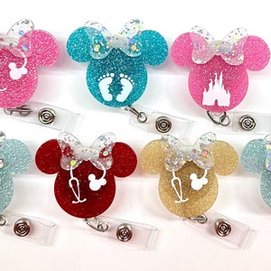 SALE !!!!! 1 pc Medical Glitters Retractable ID Badge Reel - Doctor / Nurse / healthcare provider Badge Reel Clips