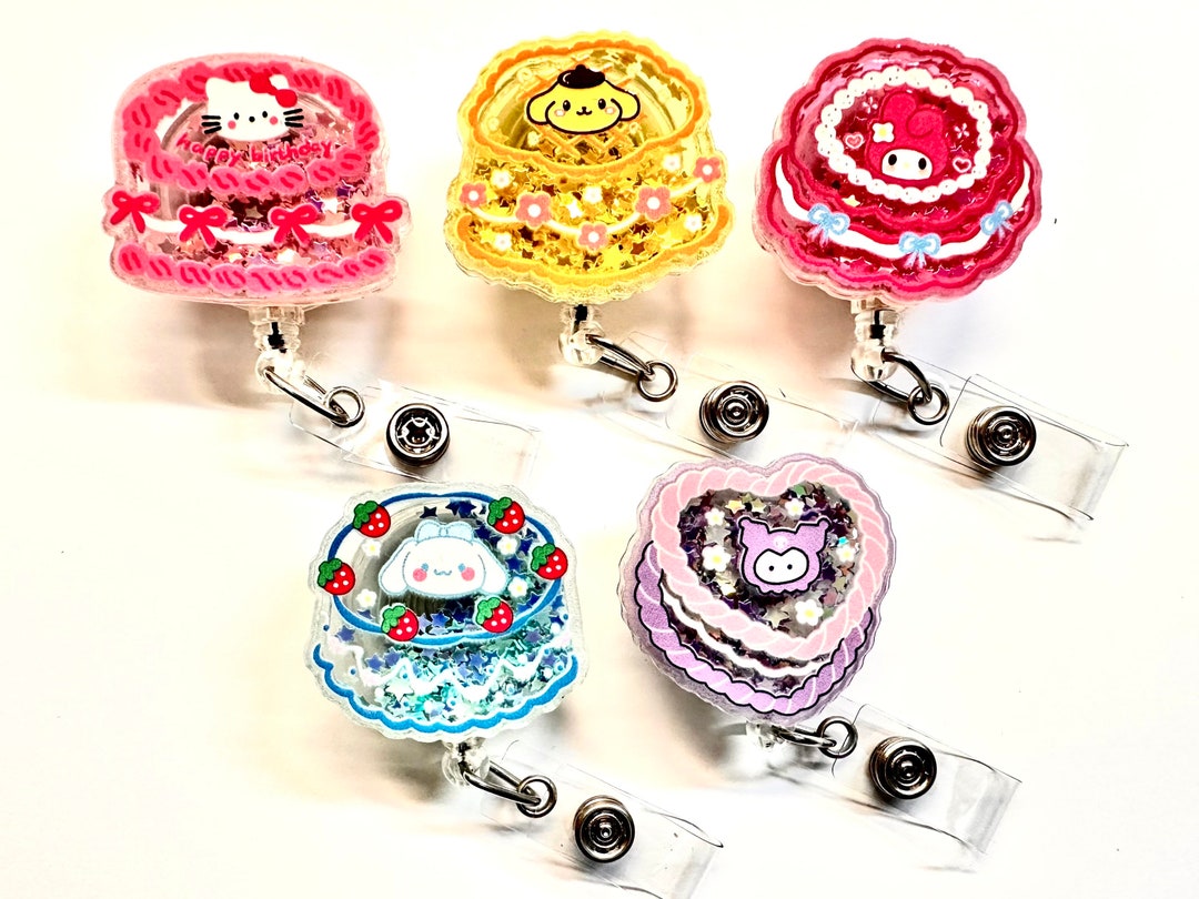 SALE !!!!! 1 Pc Cute Floating Glitter Cartoon Character Retractable ID ...