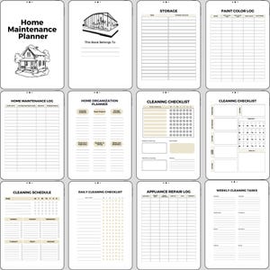 ホームメンテナンスプランナー PDF | 公共料金・保険料トラッカー、パスワードログ、家電修理、塗装色・清掃チェックリスト