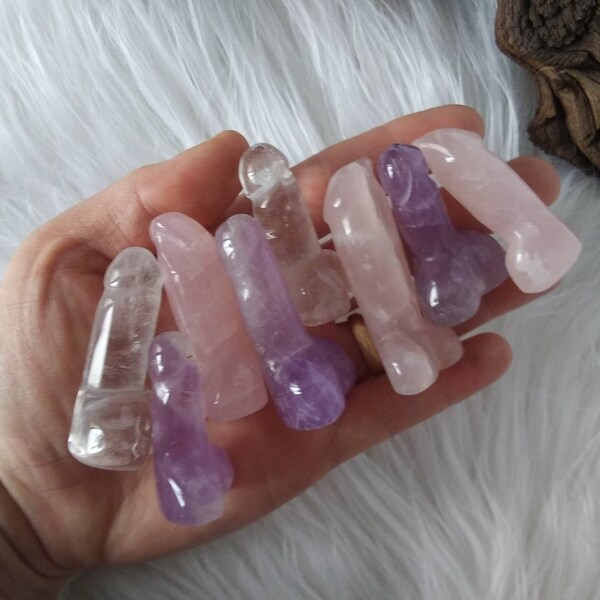 XXX Pocket Phallus's Clear Quartz, Amethyst or Rose Quartz from Brazil ~ Love Spells, Gag Gifts, Party Favors, Sex Magick