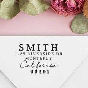 Custom Address Stamp, return address stamp, Calligraphy font wedding stamp , holiday, housewarming gift, rubber stamp or self inking stamp