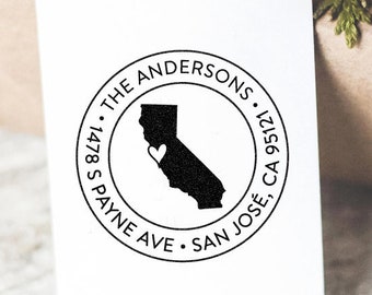 California Return Address Stamp Unique Housewarming Holiday Birthday Gift Wedding Stamp Self Inking Or Rubber Stamp Custom Personalized Gift
