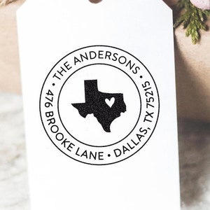 Texas Return Address Stamp Unique Housewarming Holiday Birthday Gift Wedding Stamp Self Inking Or Rubber Stamp Custom Personalized Gift Idea