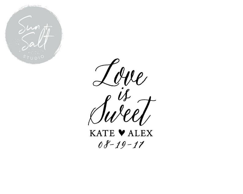 Wedding Stamp wedding engagement gift custom save the date stamp love is sweet wedding invitation rubber stamp or self inking stamp