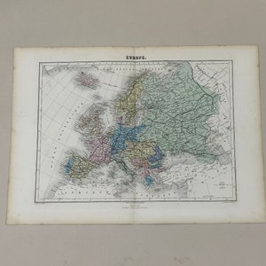 Europa, mappa vintage del 1882, di J. Migeon