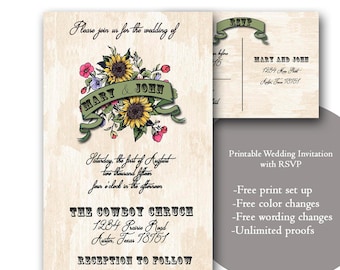 custom woodland wedding invitation with rsvp woodsy wedding etsy
