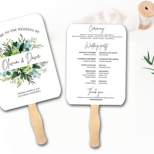 Personalized wedding fans, wedding favor, paper handheld fan, outdoor wedding, different colors to choose from image 1