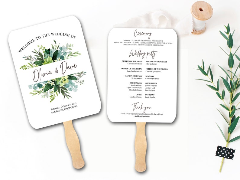 Personalized wedding fans, wedding favor, paper handheld fan, outdoor wedding, different colors to choose from image 1
